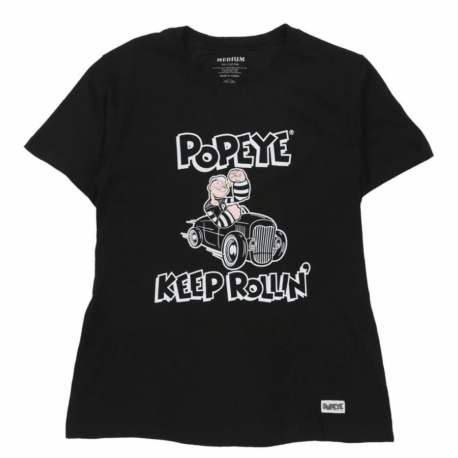 Vintage T-Shirts * | Vintage Popeye Provider T-Shirt Medium Black Cotton