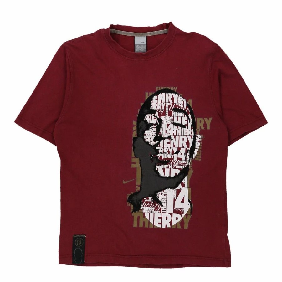 Vintage T-Shirts * | Vintage Thierry Henry Nike T-Shirt Medium Burgundy Cotton