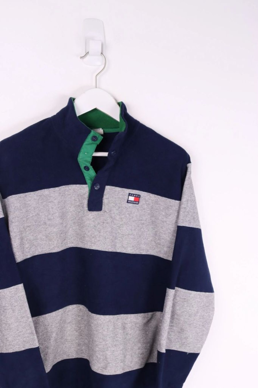 1/4 Zip Sweaters * | Restated Vintage Vintage Tommy Hilfiger 1/4 Button Up Sweater Medium