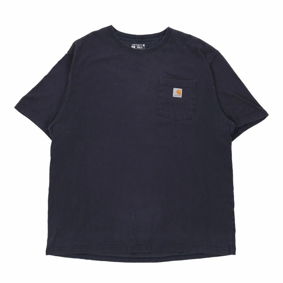 Vintage T-Shirts * | Vintage Carhartt T-Shirt Xl Blue Cotton