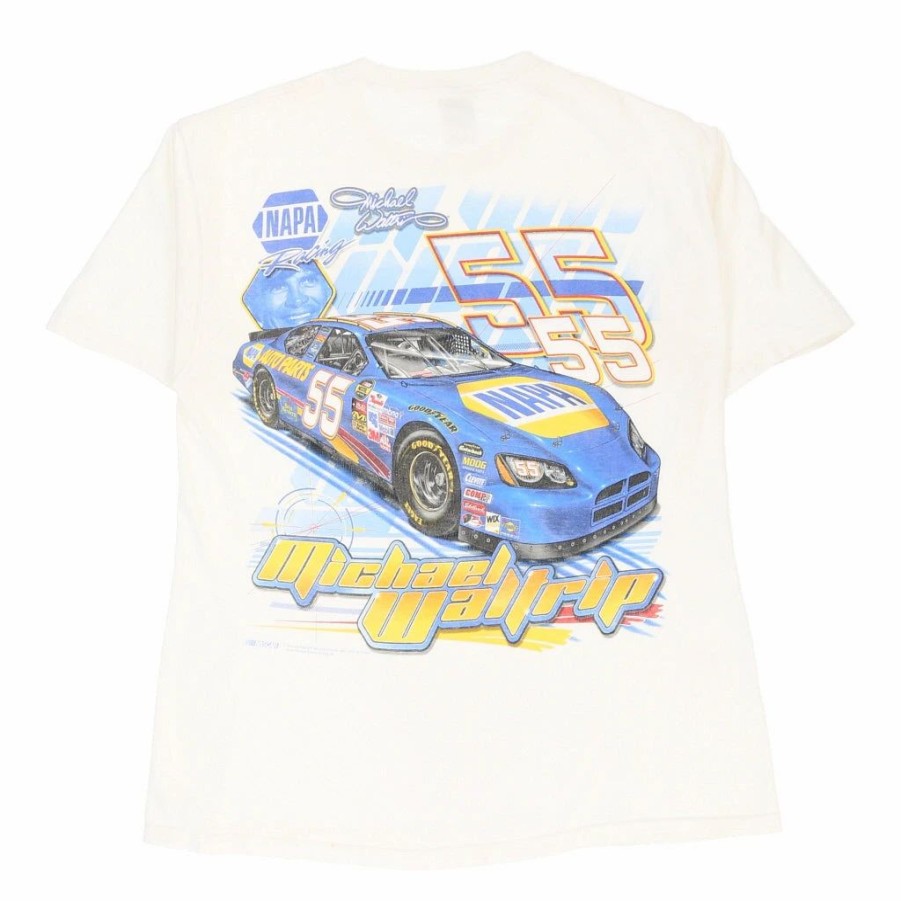 Vintage T-Shirts * | Vintage Michael Waltrip #55 Fruit Of The Loom T-Shirt Medium White Cotton