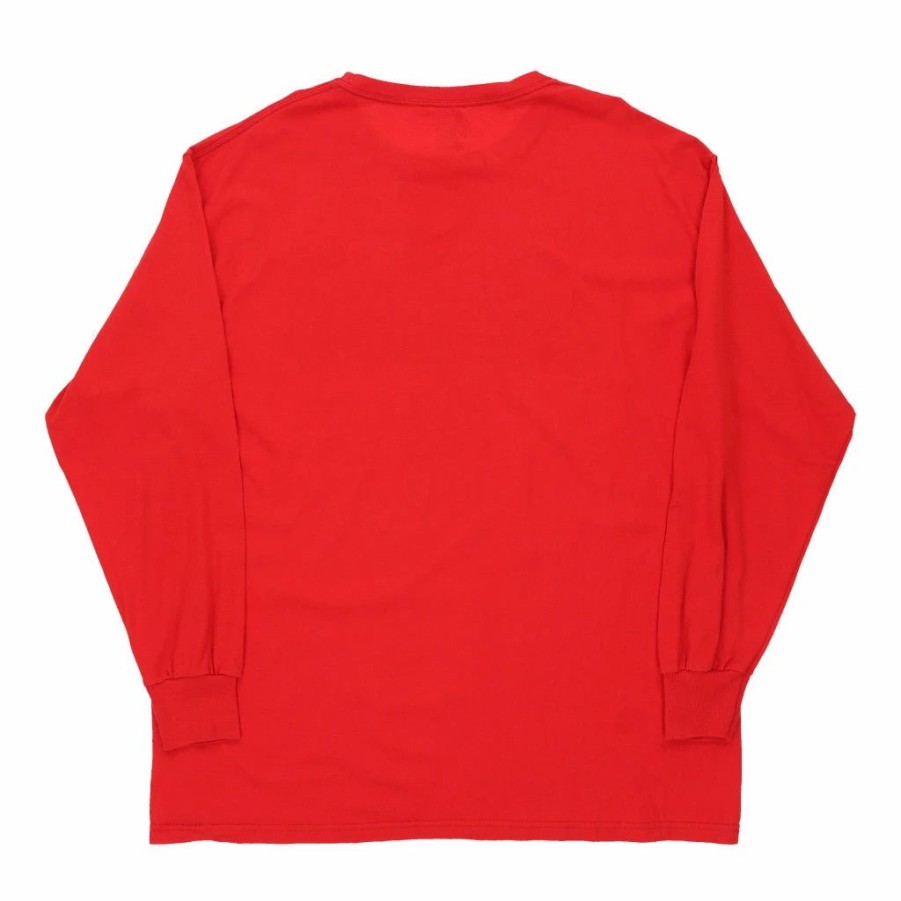 Vintage T-Shirts * | Vintage Mlb Long Sleeve T-Shirt Xl Red Cotton